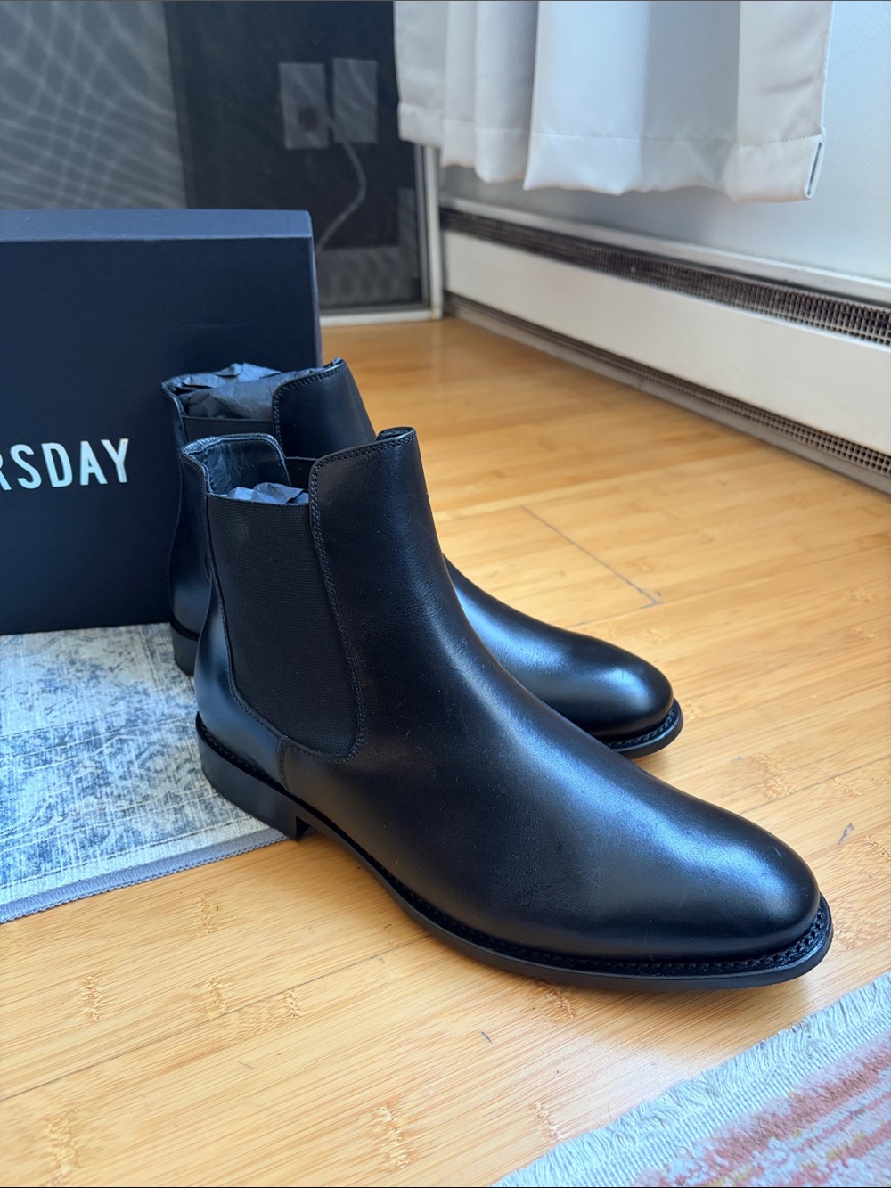 Thursday Boot Company Black Leather Chelsea Cavalier Boots - Picture 2 of 3